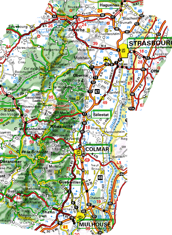 Carte des Vosges